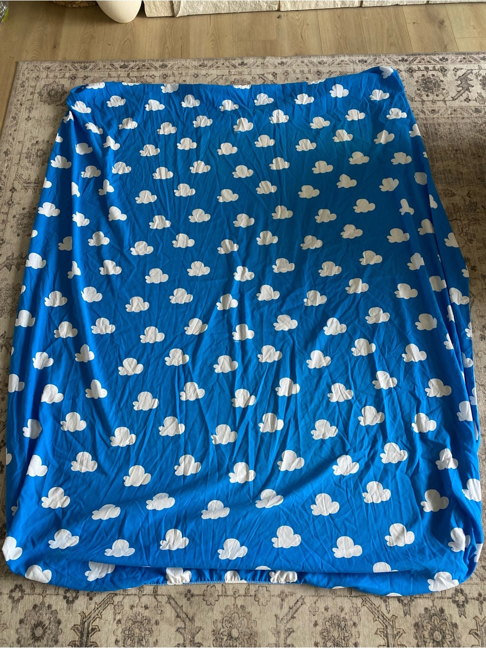 Vtg 90’s Disney Toy Story Cloud sky Pattern Cotton Blend Full bed fitted sheet